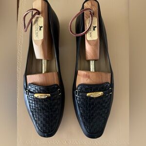 Black Bally woven loafers made in Italy